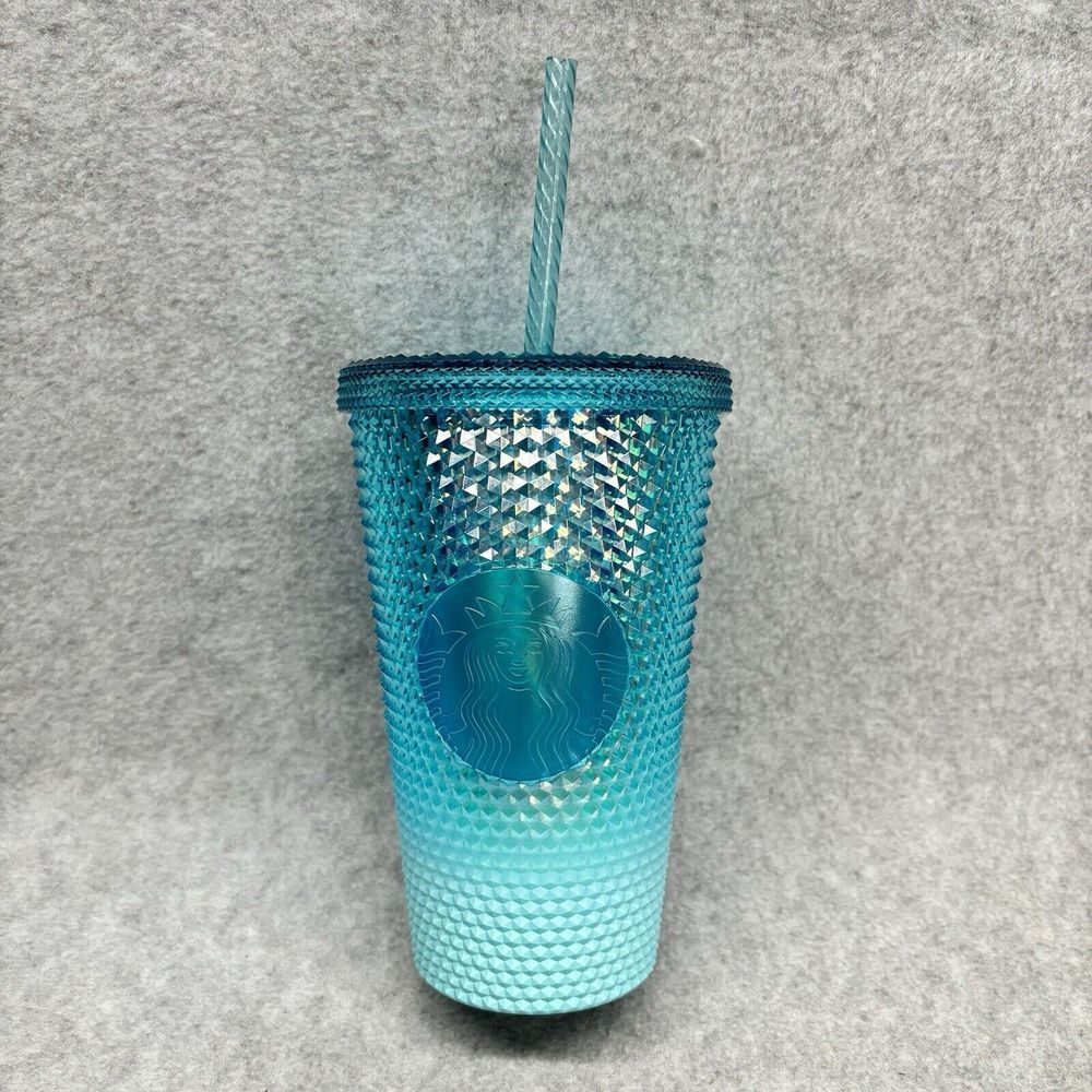 Starbucks 2023 Gradient Blue Ombre Bling Grande Cold Cup 16‎ oz Winter